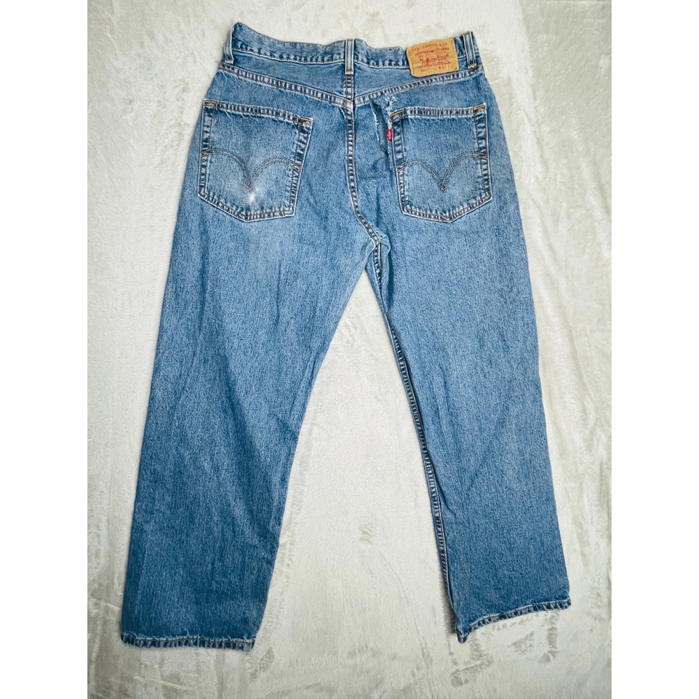Levi's 569 Loose Straight Jeans Mens 32x30 Medium Wash Blue Y2K Baggy Denim - Picture 11 of 14
